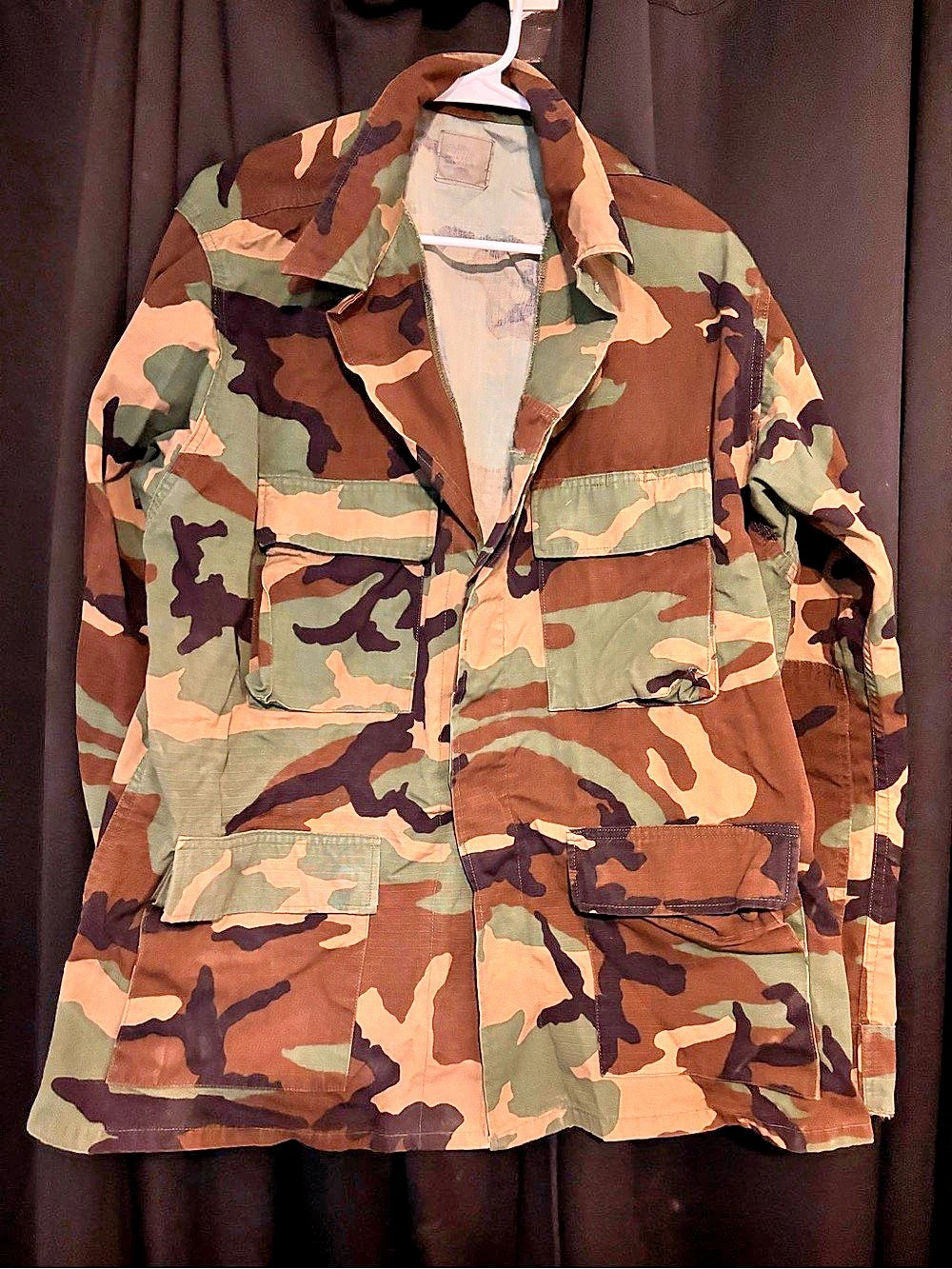 US Government Issue Woodland Camouflage BDU Combat Coat Men's Large-Regular